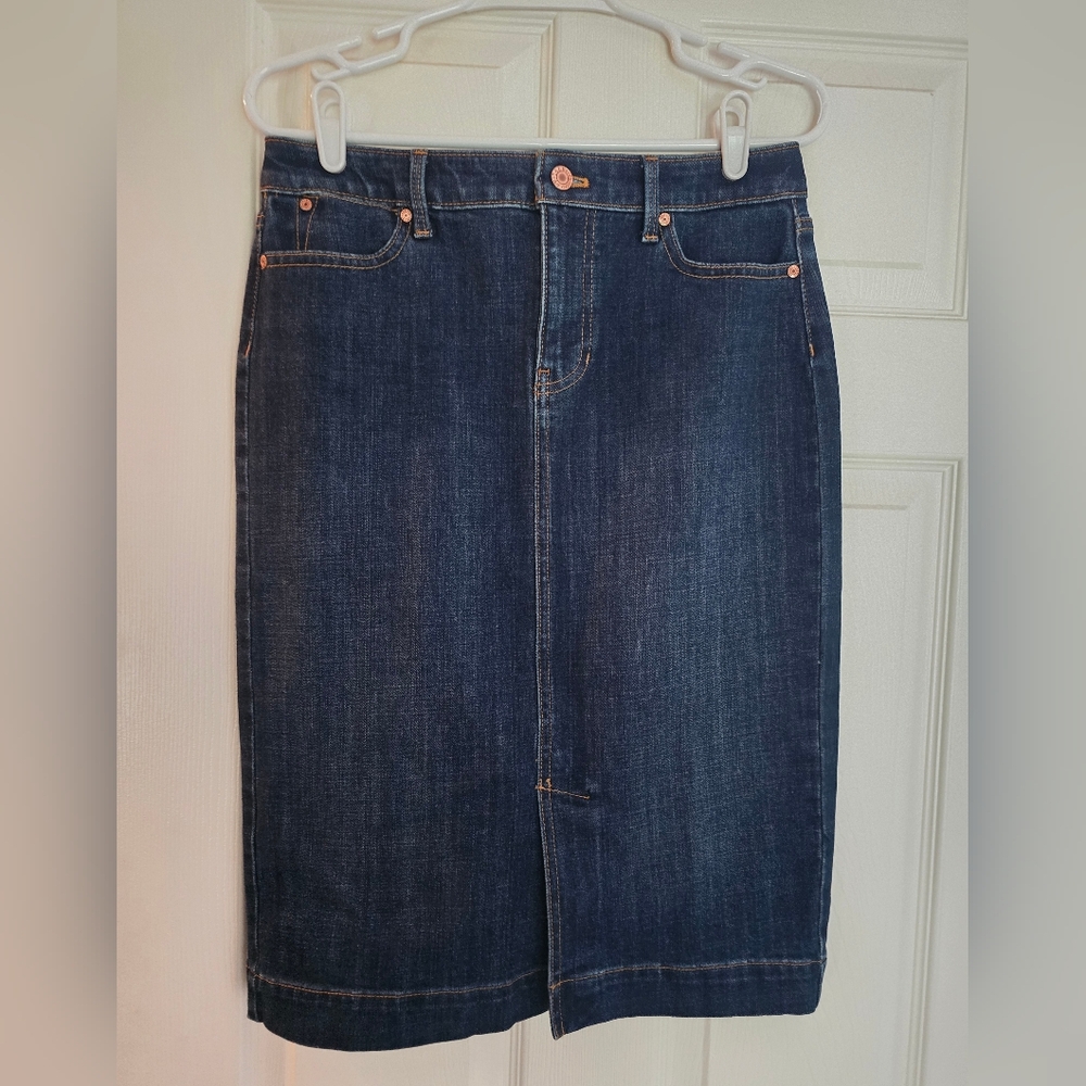 Talbots Dark Blue Denim Skirt, Size 4
